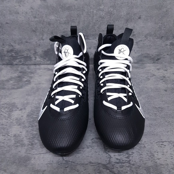 NIke Huarache 9 Elite Lax Mid Lacrosse‎ Cleats Mens 11 Black White FD0088-002 - Picture 3 of 5